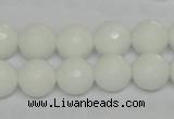 CPB35 15.5 inches 12mm faceted round white porcelain beads wholesale