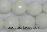 CPB38 15.5 inches 18mm faceted round white porcelain beads wholesale