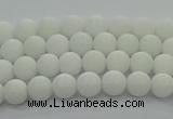 CPB410 15.5 inches 4mm round matte white porcelain beads