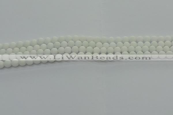 CPB411 15.5 inches 6mm round matte white porcelain beads