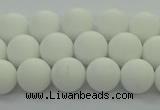 CPB412 15.5 inches 8mm round matte white porcelain beads