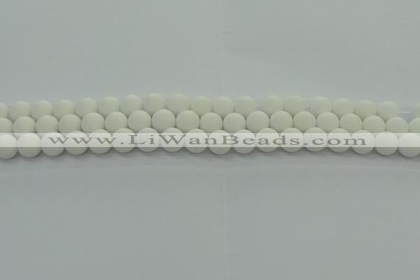 CPB412 15.5 inches 8mm round matte white porcelain beads