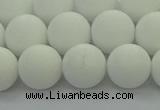 CPB414 15.5 inches 12mm round matte white porcelain beads