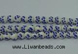 CPB504 15.5 inches 12mm round Painted porcelain beads