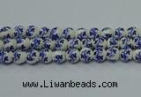 CPB511 15.5 inches 6mm round Painted porcelain beads