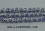 CPB521 15.5 inches 6mm round Painted porcelain beads