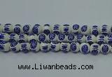 CPB532 15.5 inches 8mm round Painted porcelain beads