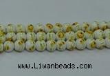 CPB561 15.5 inches 6mm round Painted porcelain beads