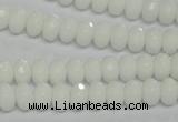 CPB58 15.5 inches 5*8mm faceted rondelle white porcelain beads