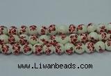 CPB611 15.5 inches 6mm round Painted porcelain beads