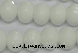 CPB62 15.5 inches 12*16mm faceted rondelle white porcelain beads