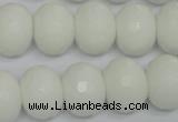 CPB63 15.5 inches 13*18mm faceted rondelle white porcelain beads