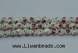 CPB631 15.5 inches 6mm round Painted porcelain beads