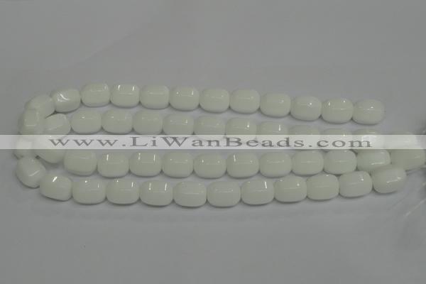 CPB66 15.5 inches 12*16mm drum white porcelain beads wholesale