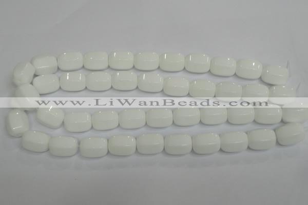 CPB67 15.5 inches 13*18mm drum white porcelain beads wholesale