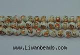 CPB671 15.5 inches 6mm round Painted porcelain beads