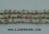 CPB681 15.5 inches 6mm round Painted porcelain beads