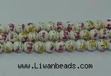 CPB691 15.5 inches 6mm round Painted porcelain beads