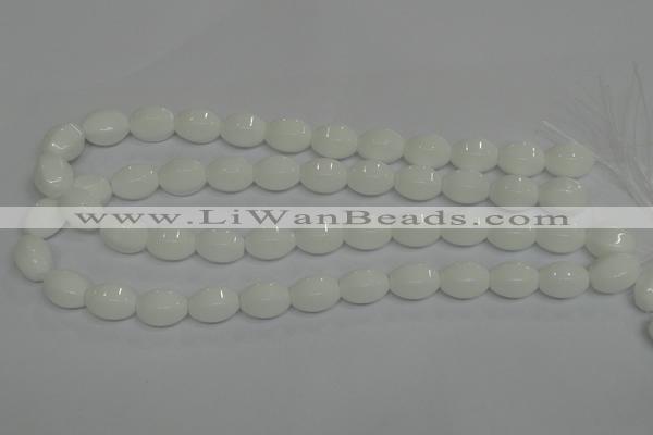 CPB70 15.5 inches 12*16mm rice white porcelain beads wholesale