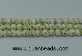 CPB721 15.5 inches 6mm round Painted porcelain beads