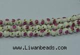 CPB741 15.5 inches 6mm round Painted porcelain beads