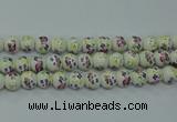 CPB771 15.5 inches 6mm round Painted porcelain beads