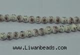 CPB791 15.5 inches 6mm round Painted porcelain beads