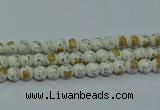 CPB801 15.5 inches 6mm round Painted porcelain beads