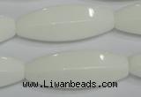 CPB82 15.5 inches 15*40mm rice white porcelain beads wholesale