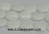 CPB85 15.5 inches 10*14mm oval white porcelain beads wholesale