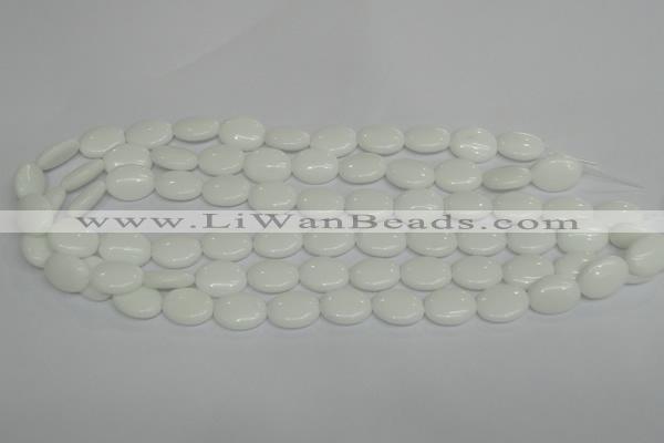 CPB85 15.5 inches 10*14mm oval white porcelain beads wholesale