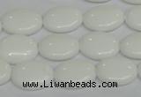 CPB86 15.5 inches 12*16mm oval white porcelain beads wholesale