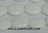 CPB88 15.5 inches 15*20mm oval white porcelain beads wholesale