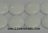 CPB98 15.5 inches 18mm flat round white porcelain beads wholesale