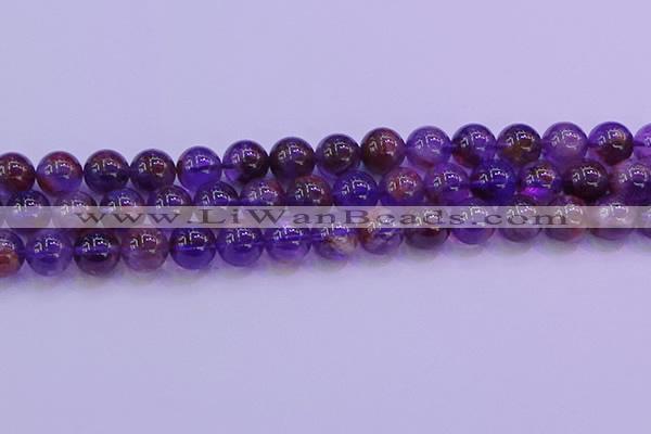 CPC603 15.5 inches 10mm round purple phantom quartz beads