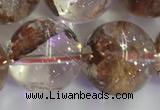 CPC656 15.5 inches 16mm round yellow phantom quartz beads