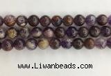 CPC663 15.5 inches 12mm round purple phantom quartz beads