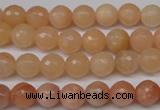 CPE12 15.5 inches 8mm faceted round peach stone beads wholesale