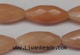 CPE20 15.5 inches 13*30mm faceted rice peach stone beads wholesale