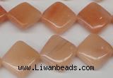 CPE24 15.5 inches 14*14mm diamond peach stone beads wholesale