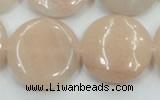 CPI10 15.5 inches 25mm flat round pink aventurine jade beads wholesale