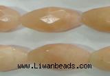 CPI100 15.5 inches 13*30mm faceted rice pink aventurine jade beads