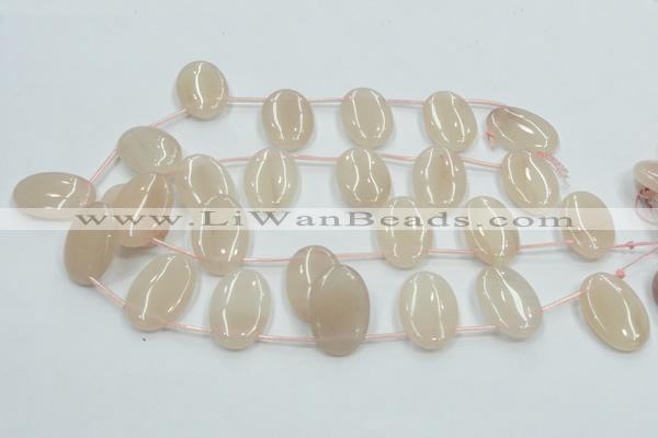 CPI17 15.5 inches 20*30mm top-drilled oval pink aventurine jade beads