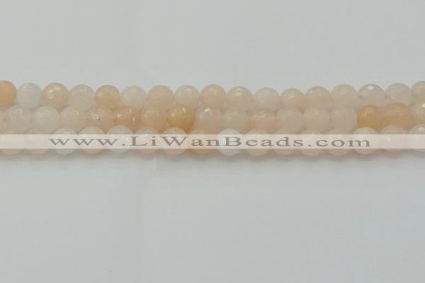 CPI212 15.5 inches 8mm faceted round pink aventurine jade beads