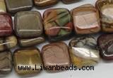 CPJ06 15.5 inches 14*14mm square picasso jasper beads wholesale