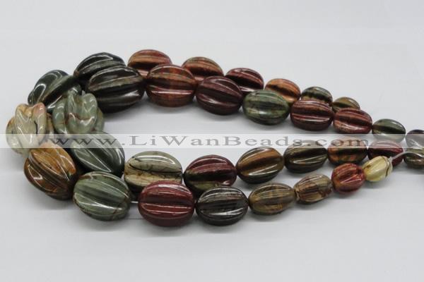 CPJ14 15.5 inches multi size starfruit shaped picasso jasper beads wholesale