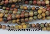 CPJ151 15.5 inches 4mm round picasso jasper gemstone beads