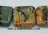 CPJ169 15.5 inches 22*30mm rectangle picasso jasper gemstone beads