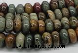 CPJ18 15.5 inches 5*8mm rondelle picasso jasper beads wholesale