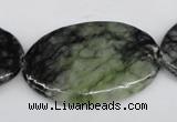 CPJ221 15.5 inches 25*40mm oval green picasso jasper beads